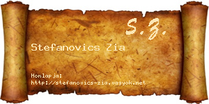 Stefanovics Zia névjegykártya